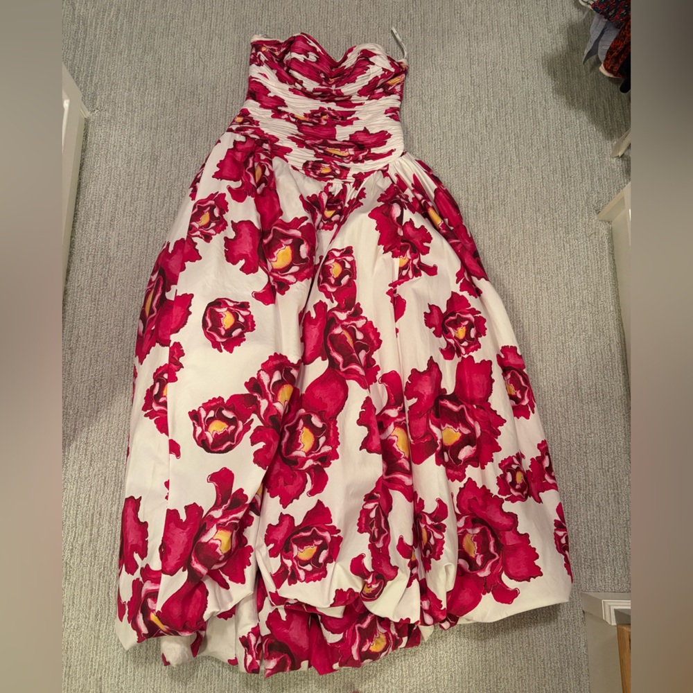 Aje Strapless Pink Floral Ballgown Dress - Picture 8 of 10